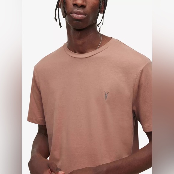 AllSaints Brace Tonic Slim Fit Cotton T-Shirt | Size: Large, Color: CORD BROWN - Picture 3 of 8